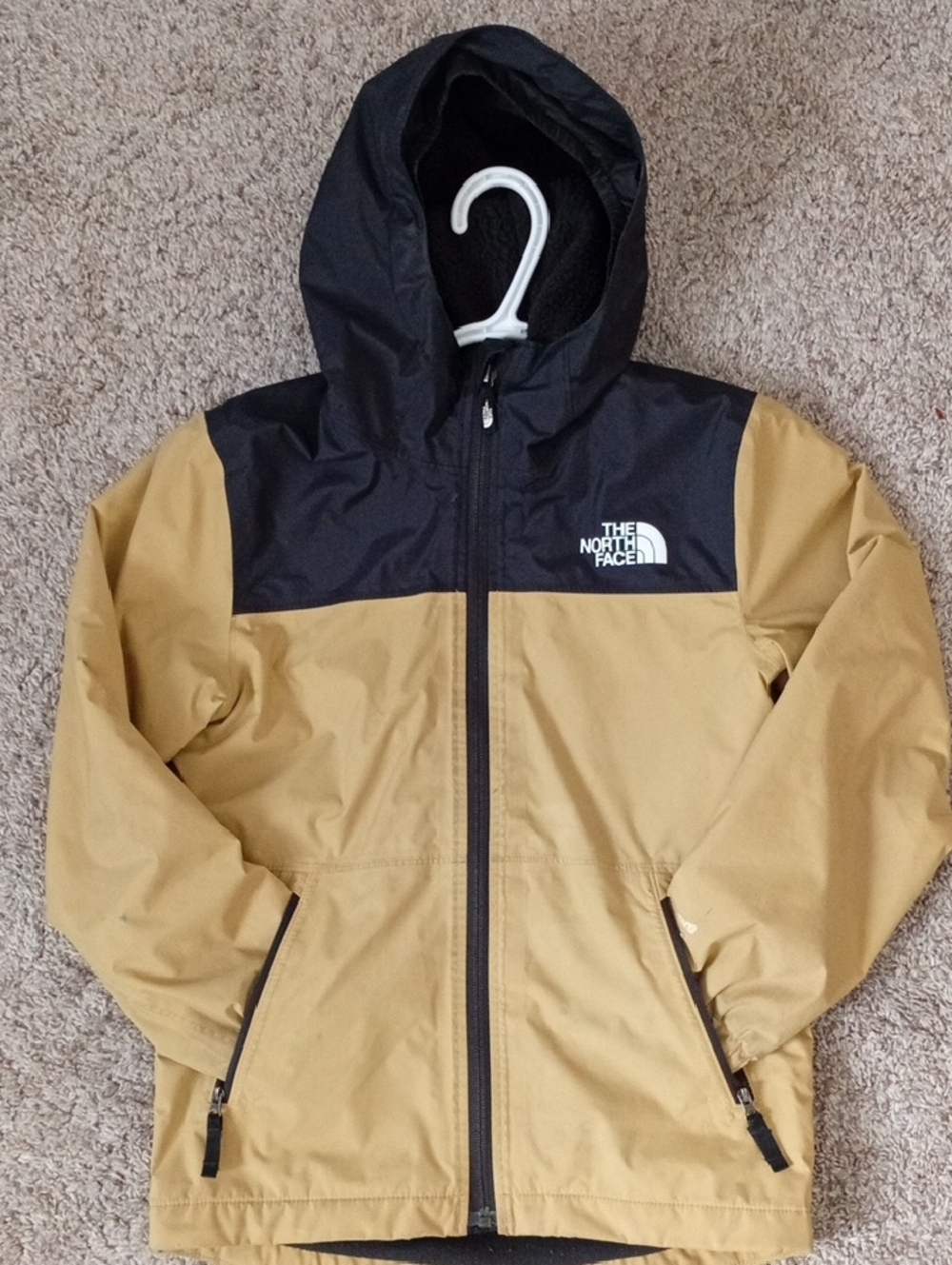 The North Face Black & Tan Two-Tone Hooded Jacket